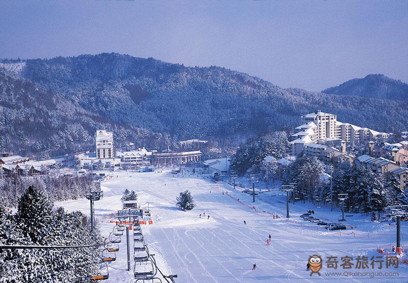 江原道龙平度假村滑雪场